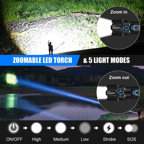 Lumitact Torches LED Super Bright, Rechargeable LED Torch