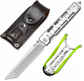 MLTUOYING Stainless Steel Folding Multifunctional Cutting Tool with Blade and Pocket clip for Camping and Hiking