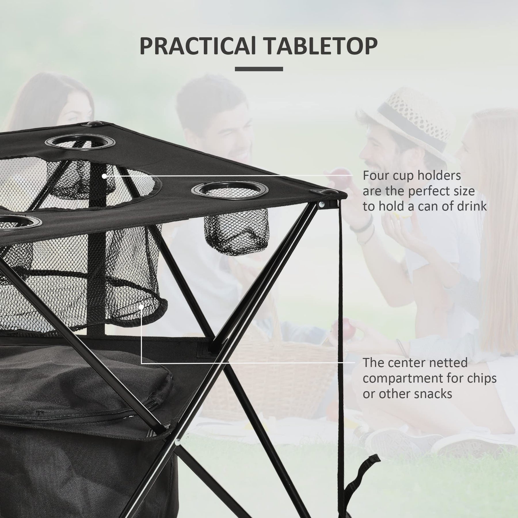 Outsunny 55 x 55cm Folding Camping Table