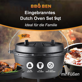 BBQ BEN Baked Dutch Oven Set 9 Litre
