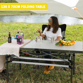 KingCamp Folding Camping Table with Storage Aluminum Portable