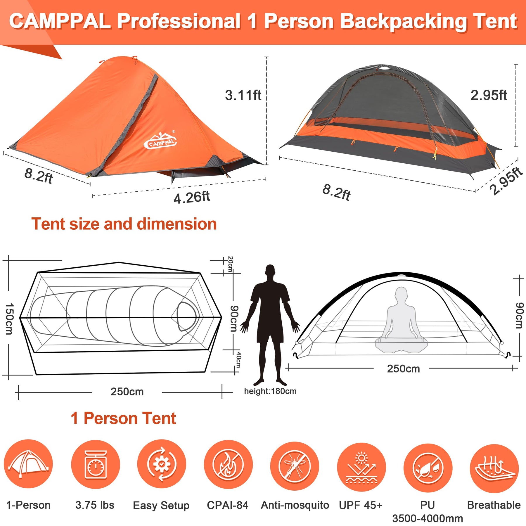 Camppal Professional 1 Person Tent