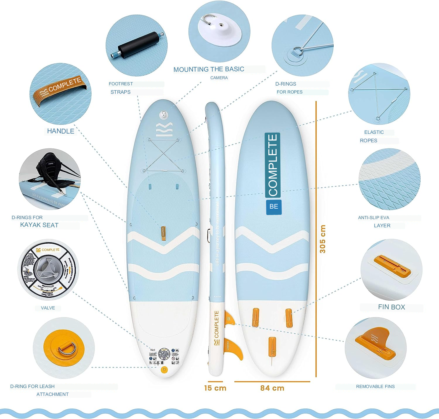 HUIIKE Adult Inflatable Paddle Board with Quality Accessories