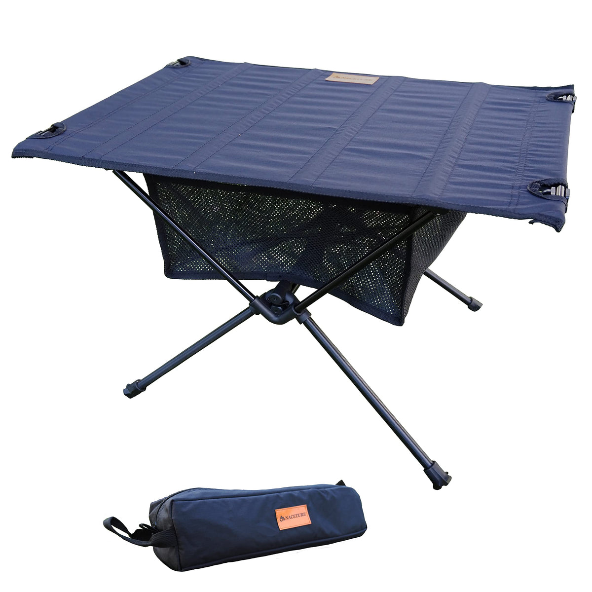 NACETURE Ultralight Backpacking Table - Collapsible Camping Table with Storage Mesh for Camping Gear Accessories, Hiking, Mountaineering, Outdoor Travel