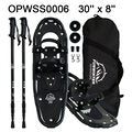 FUNWater Lightweight Snowshoes with Tote Bag & Trekking Poles - 21"/25"/30" Adjustable Anti-Slip Aluminium Alloy Snowshoes for Hiking and Travel