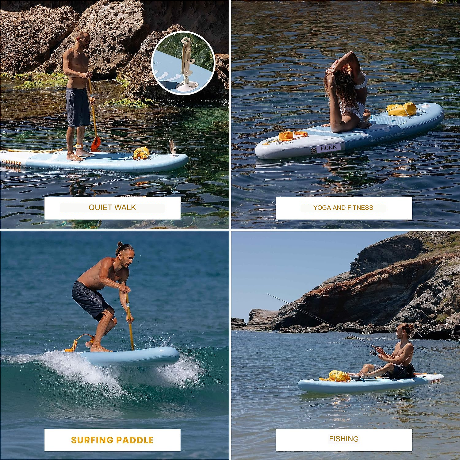 HUIIKE Aufblasbares Paddle-Board für Erwachsene mit hochwertigem Zubehör