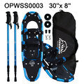 FUNWater Lightweight Snowshoes with Tote Bag & Trekking Poles - 21"/25"/30" Adjustable Anti-Slip Aluminium Alloy Snowshoes for Hiking and Travel