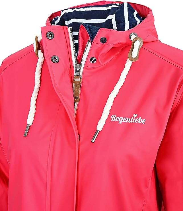 Regenliebe Ladies’ Raincoat with Striped Lining