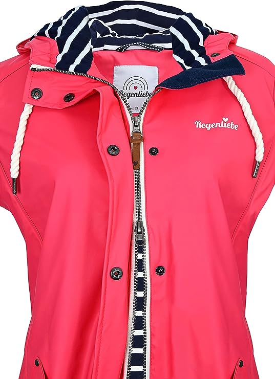 Regenliebe Ladies’ Raincoat with Striped Lining