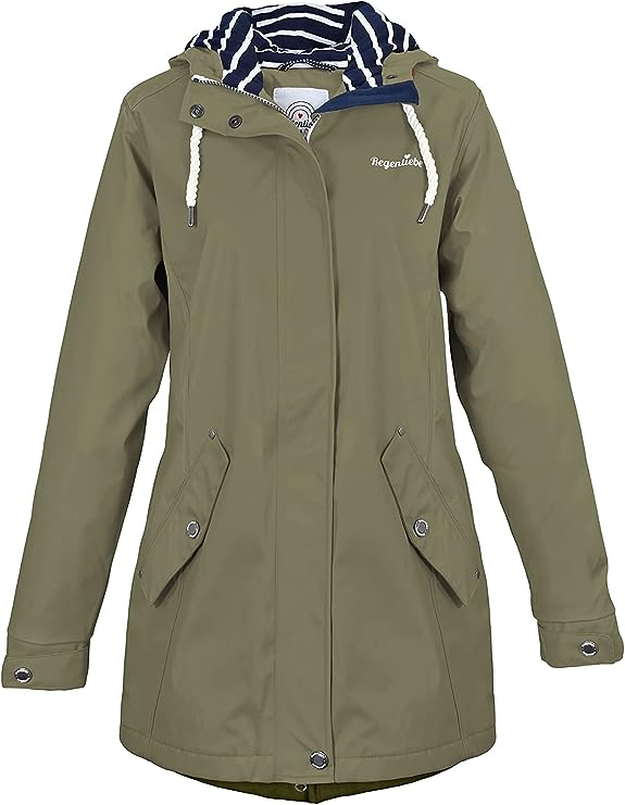 Regenliebe Ladies’ Raincoat with Striped Lining