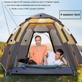 Hewolf Camping Tent, 3-4 Person Dome Tent