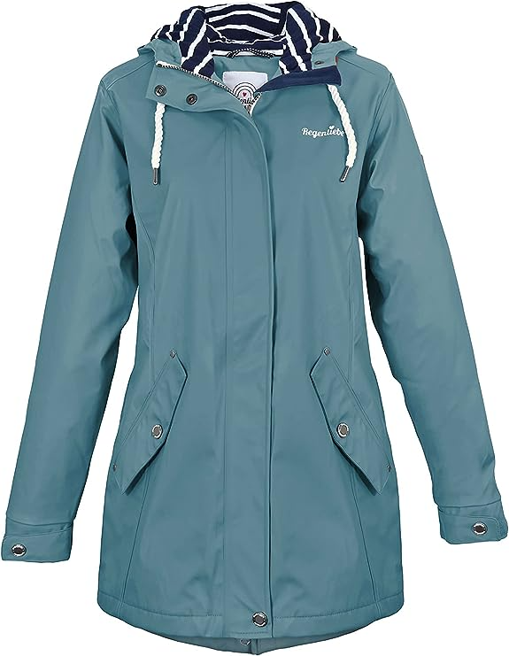 Regenliebe Ladies’ Raincoat with Striped Lining