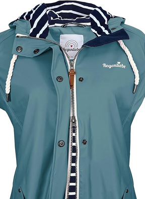 Regenliebe Ladies’ Raincoat with Striped Lining