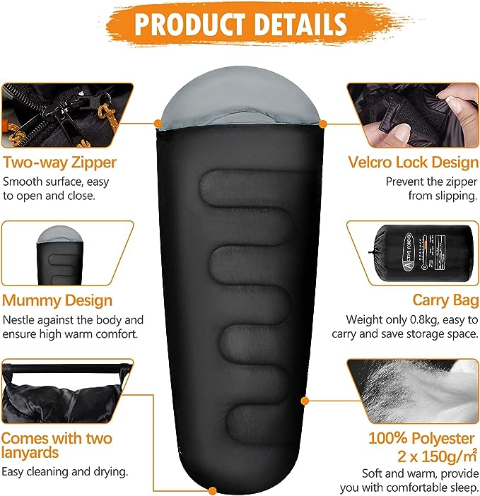 Active Forever Premium Lightweight Mummy Sleeping Bag