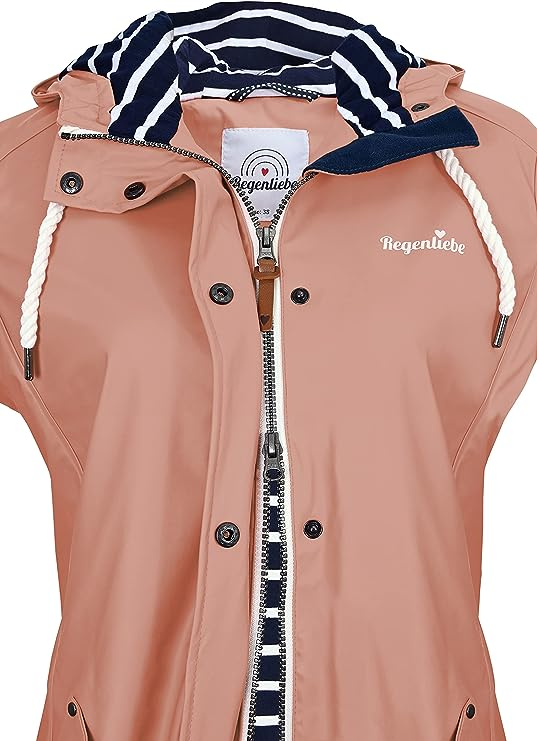 Regenliebe Ladies’ Raincoat with Striped Lining