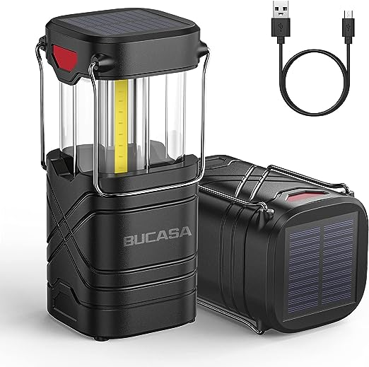 BUCASA LED Solar Camping Lamp, Pack of 2