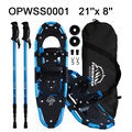 FUNWater Lightweight Snowshoes with Tote Bag & Trekking Poles - 21"/25"/30" Adjustable Anti-Slip Aluminium Alloy Snowshoes for Hiking and Travel