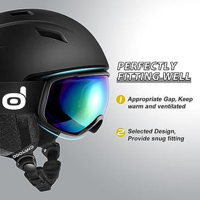 Odoland Snow Ski Helmet with Goggles Set -