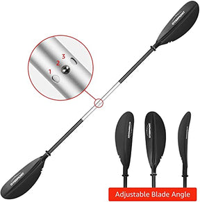 "Overmont Aluminum Double Paddle - Lightweight, 241 cm, Black"