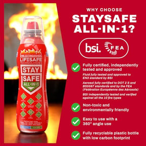 StaySafe All-in-1 Fire Extinguisher, 3-Pack