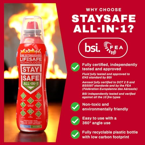 StaySafe All-in-1 Fire Extinguisher, 3-Pack