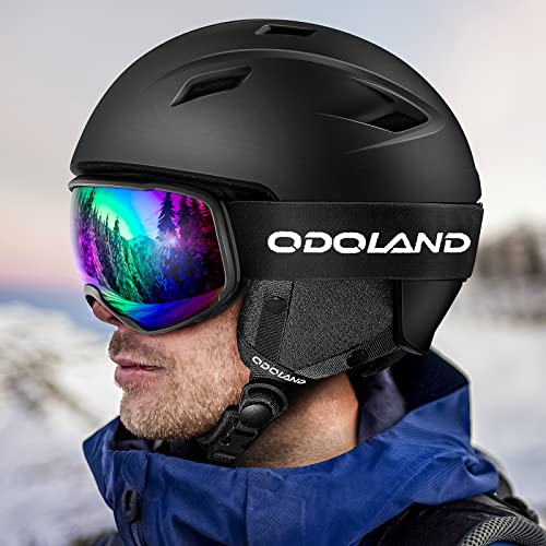 Odoland Snow Ski Helmet with Goggles Set -