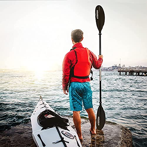 "Overmont Aluminum Double Paddle - Lightweight, 241 cm, Black"