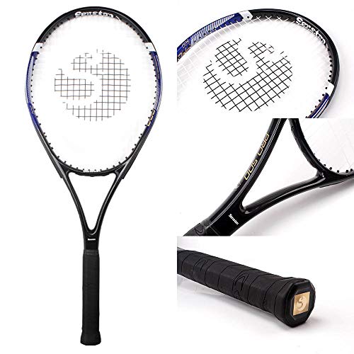 Senston Tennisschläger für Erwachsene, 68,6 cm, Tennisschläger – Tennisschläger-Set für 2 Spieler mit 3 Bällen, 2 Griffen, 2 Vibrationsdämpfern