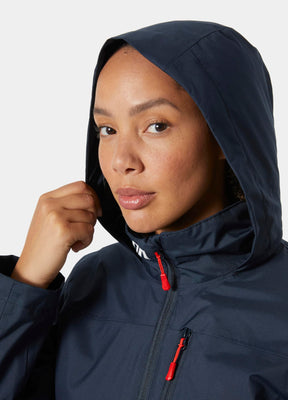 Womens Helly Hansen W Crew Hooded Midlayer Jacket, Azul marino, M